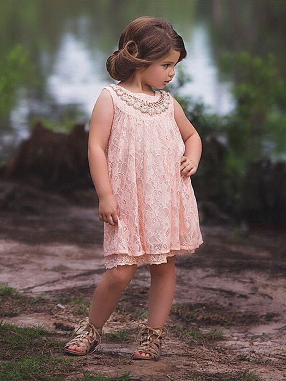 NEW TRISH SCULLY Beaded Neckline Amina Girls Dress